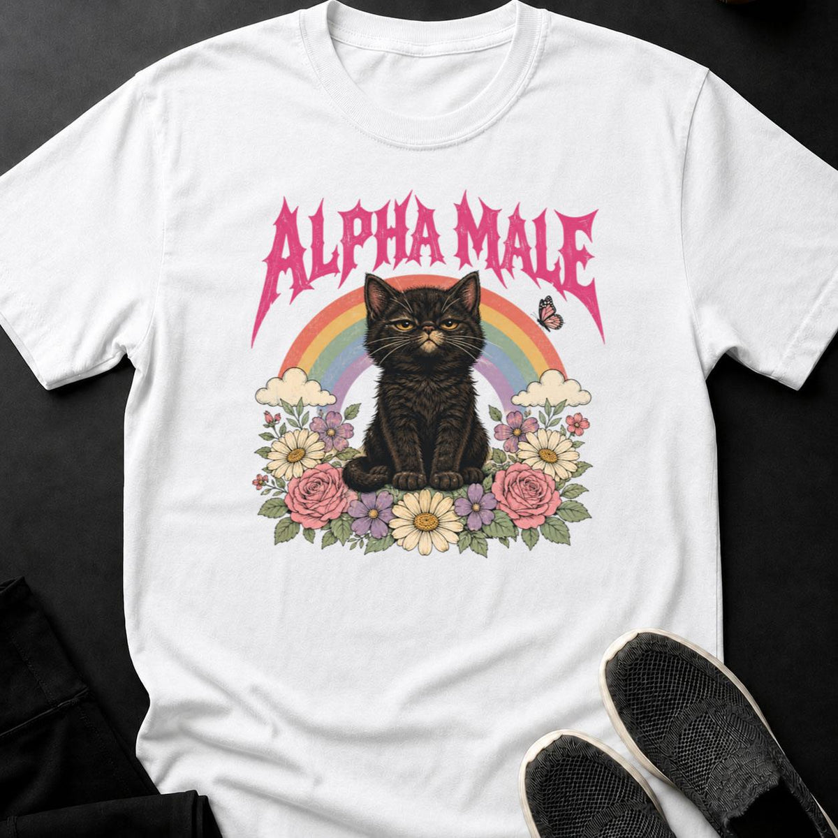 Alpha Male Kitten Rainbow Garden