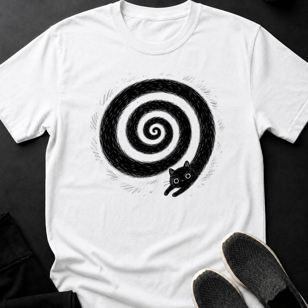 Cat Spiral Hypnotic Swirl Tee
