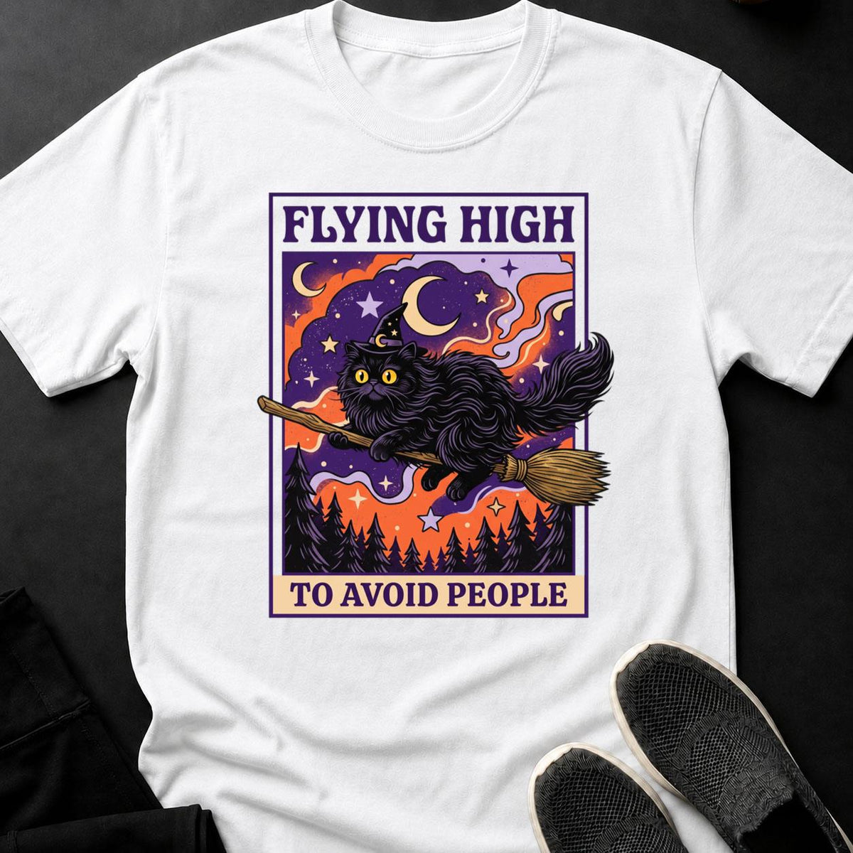 Flying High To Avoid People Cat Tee