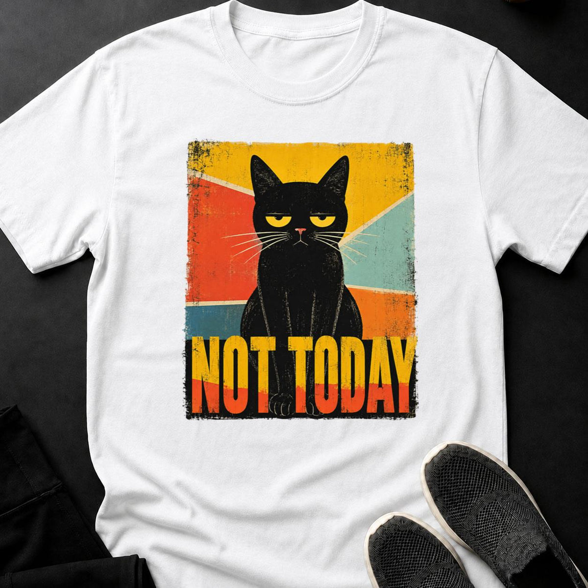 Not Today Retro Grumpy Cat Cat Tee