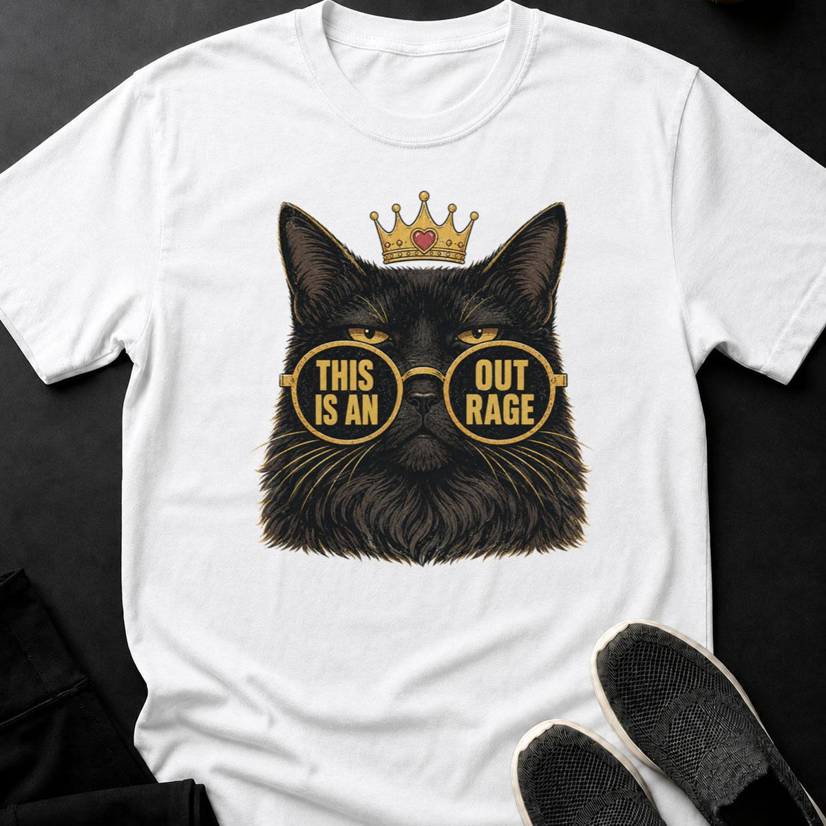 Sassy Regal Cat in Crowned Sunglasses
