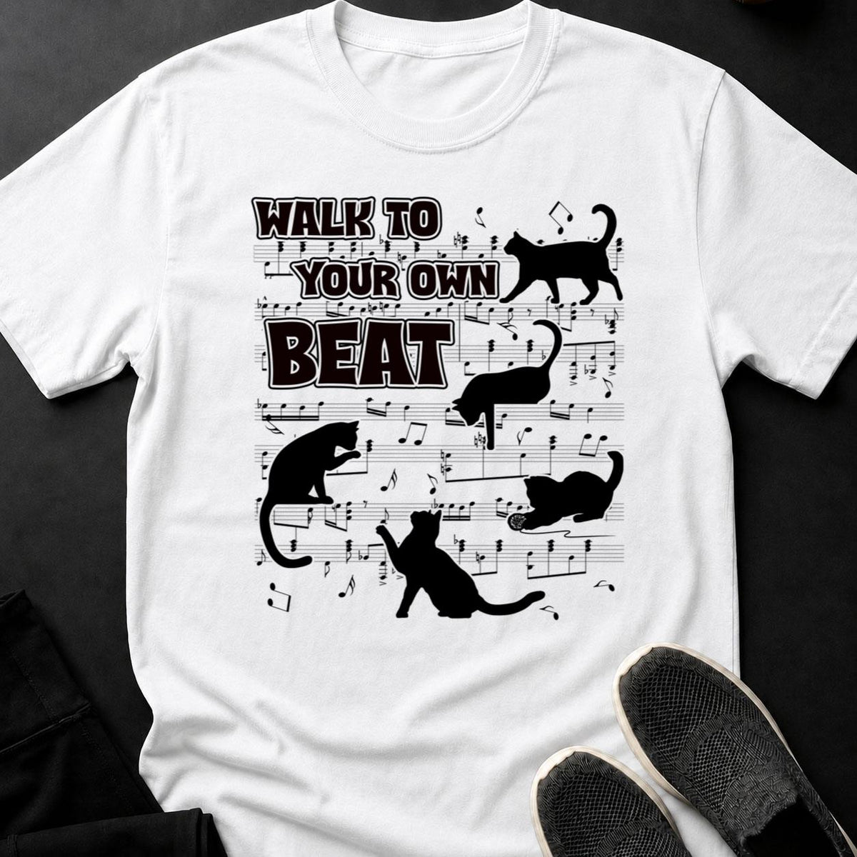 Walk To Your Own Beat Cat Tee