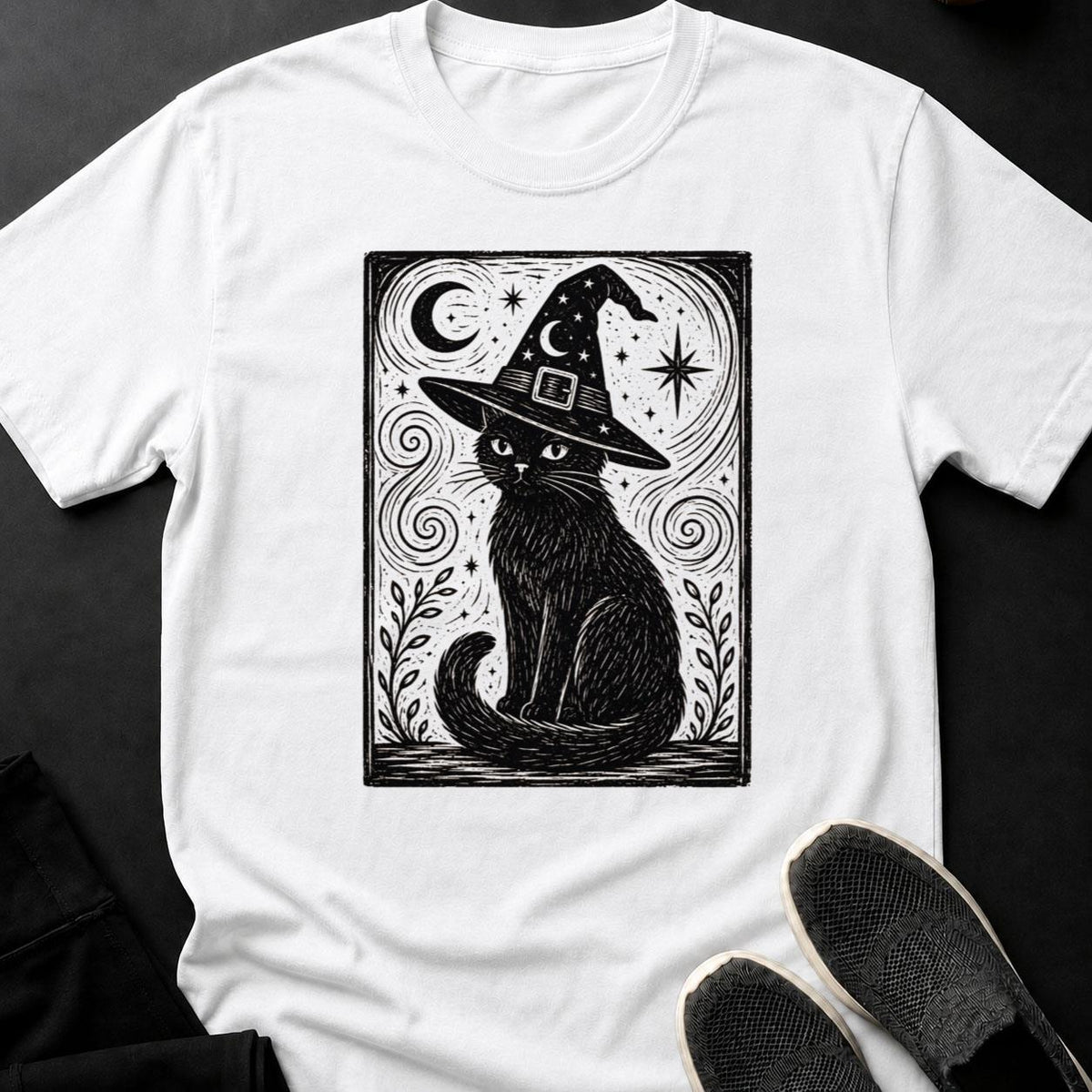 Witch Hat Tarot Card Celestial Cat