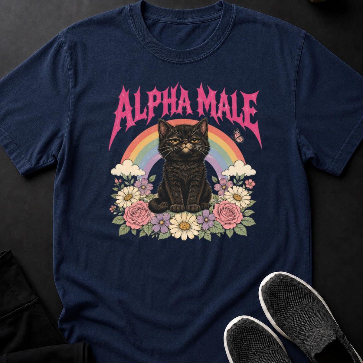 Alpha Male Kitten Rainbow Garden