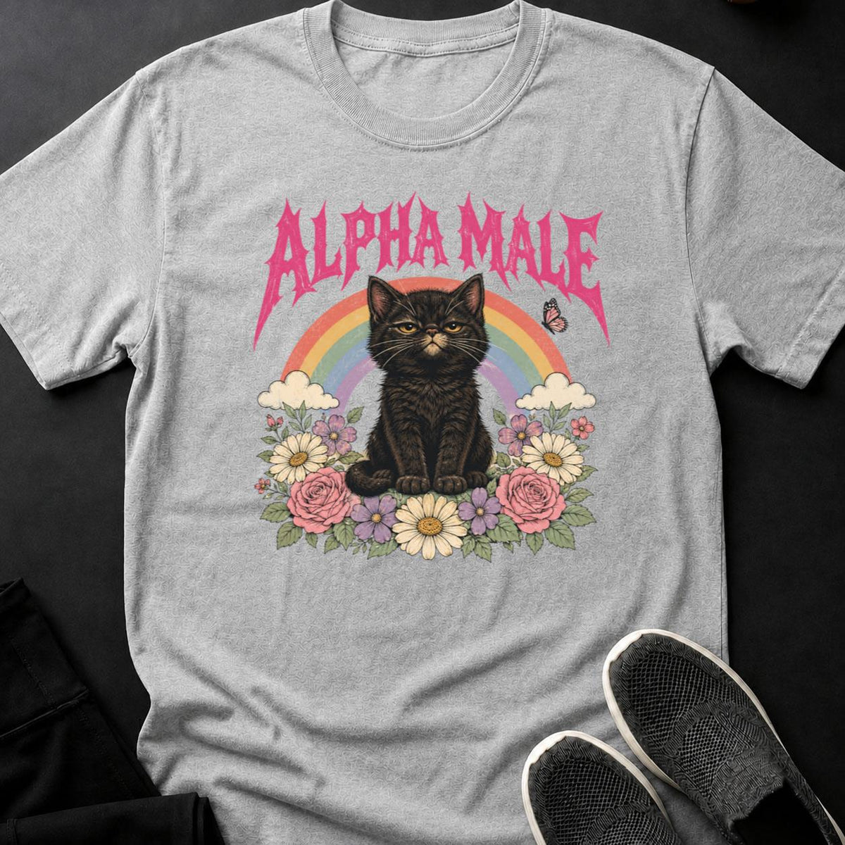 Alpha Male Kitten Rainbow Garden