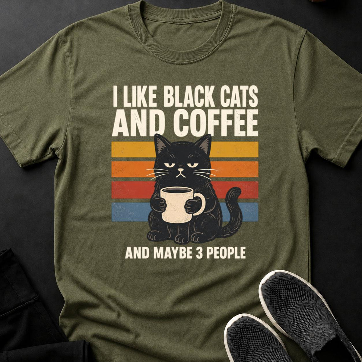 Black Cat Coffee Retro Poster