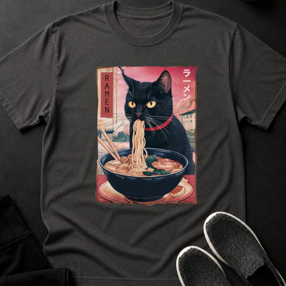 Black Cat Ramen Japanese Poster Tee