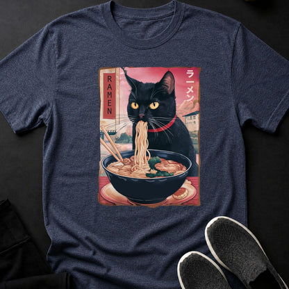 Black Cat Ramen Japanese Poster Tee