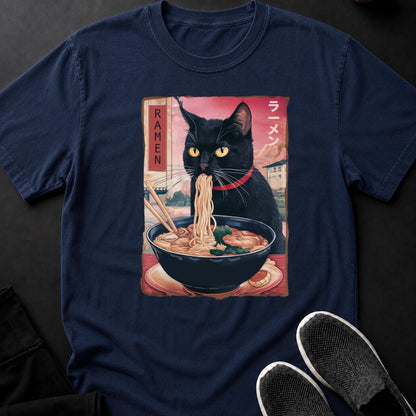 Black Cat Ramen Japanese Poster Tee