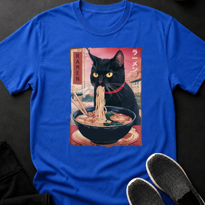 Black Cat Ramen Japanese Poster Tee