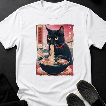Black Cat Ramen Japanese Poster Tee