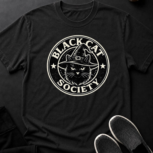Black Cat Society Witch Hat Tee