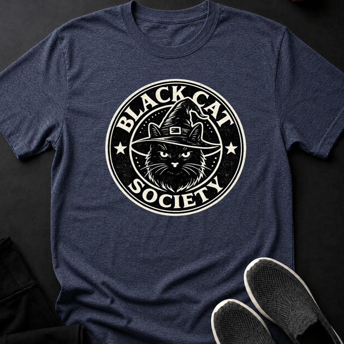 Black Cat Society Witch Hat Tee