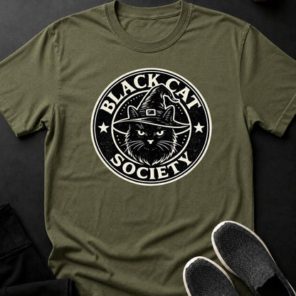 Black Cat Society Witch Hat Tee