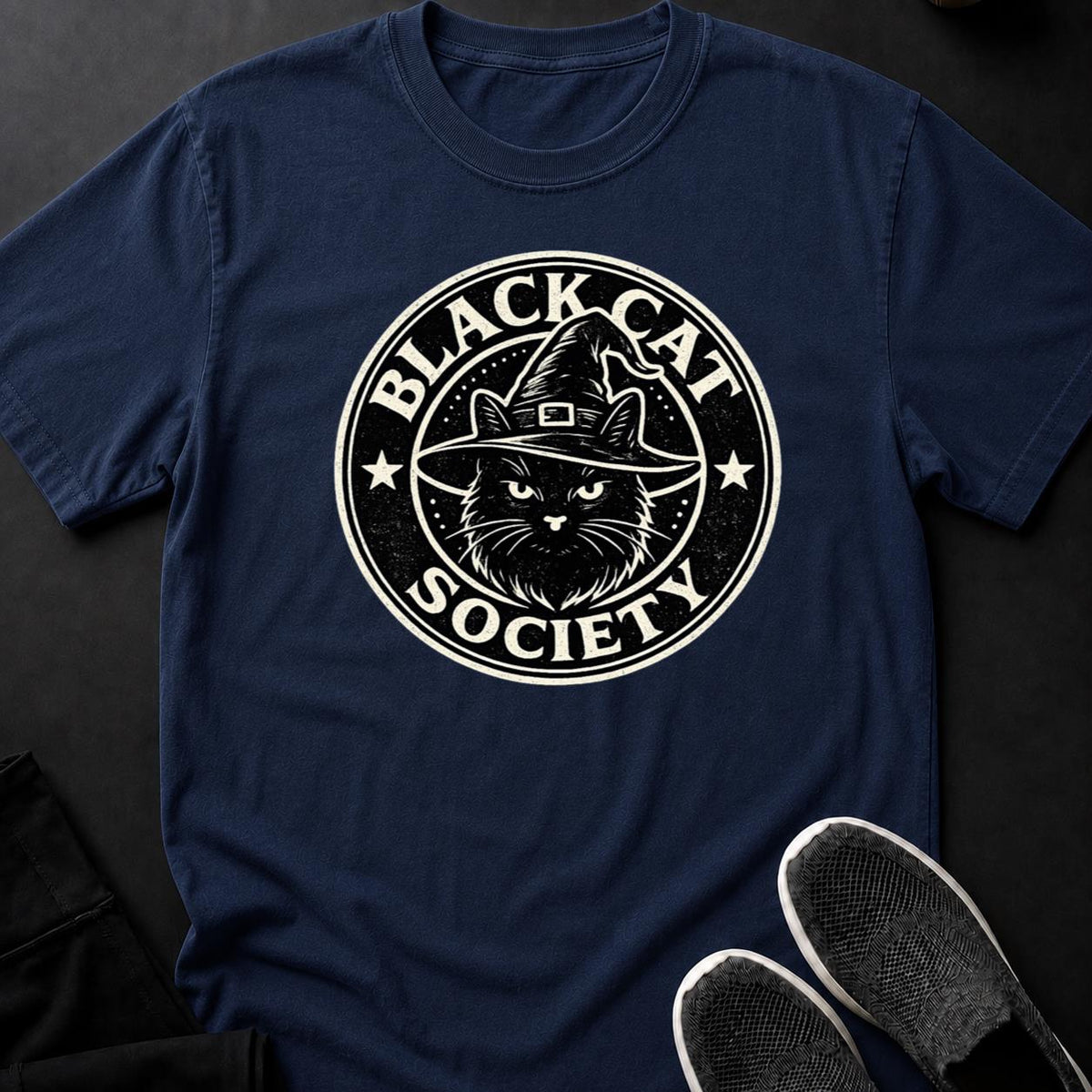 Black Cat Society Witch Hat Tee