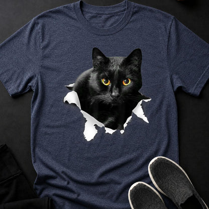 Black Cat Tearing Through Paper Tee