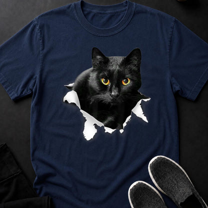 Black Cat Tearing Through Paper Tee