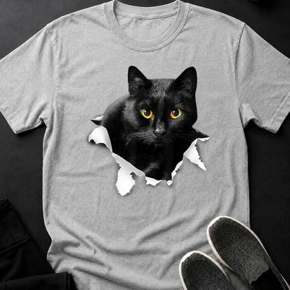 Black Cat Tearing Through Paper Tee