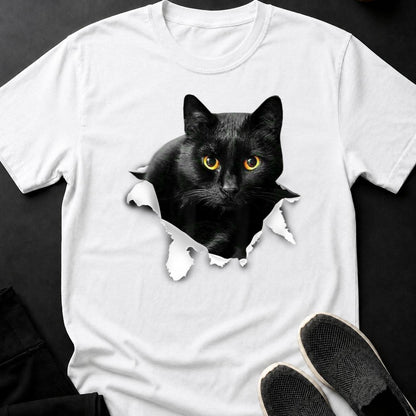 Black Cat Tearing Through Paper Tee
