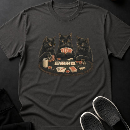 Black Cats Playing Poker Cat Tee