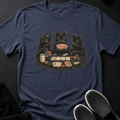 Black Cats Playing Poker Cat Tee