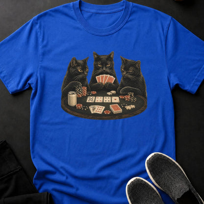Black Cats Playing Poker Cat Tee