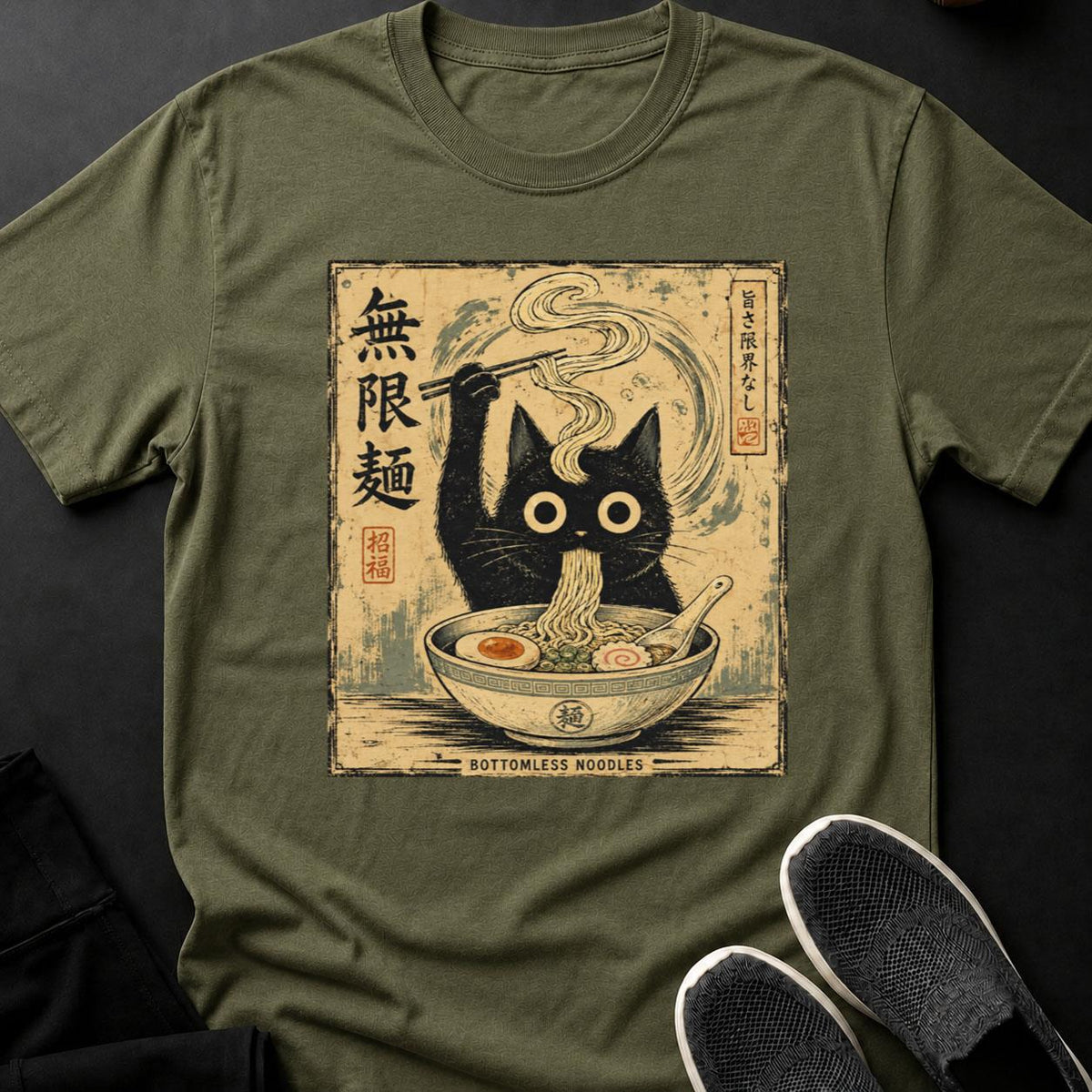 Bottomless Noodles_ Black Cat Ramen Print