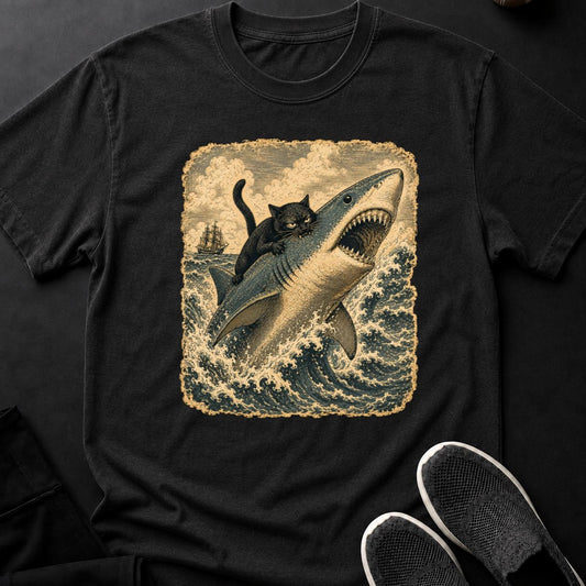 Cat Rides the Breaching Shark