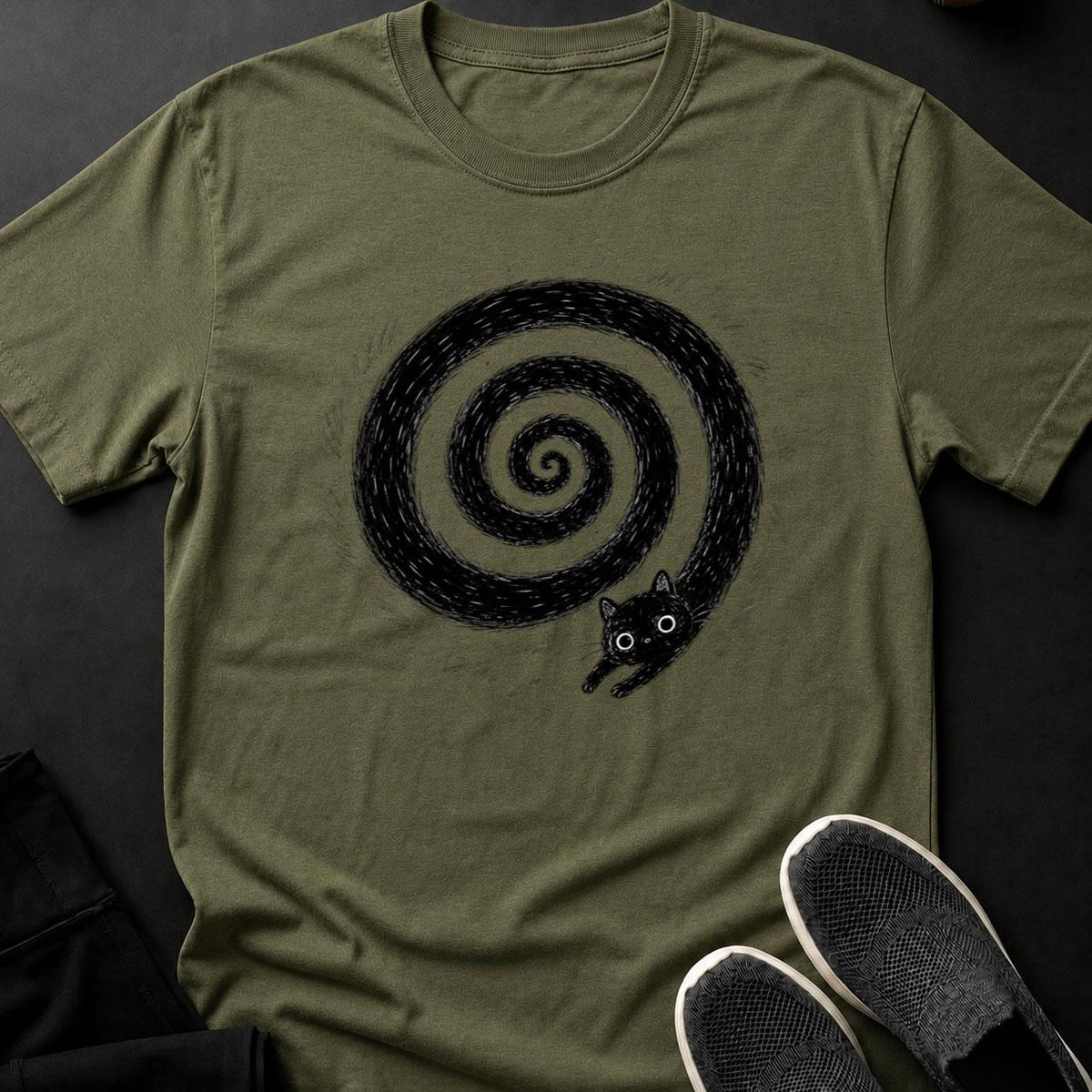 Cat Spiral Hypnotic Swirl Tee