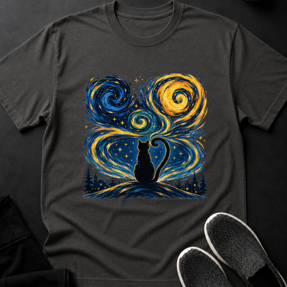 Cat’s Cosmic Spiral Nightscape