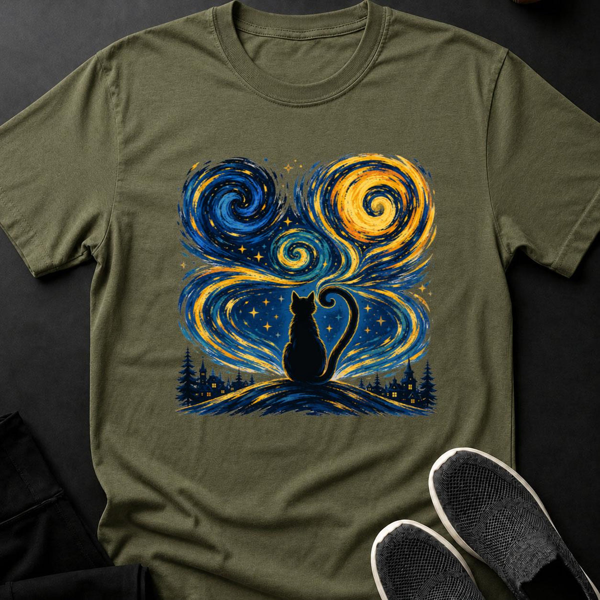 Cat’s Cosmic Spiral Nightscape