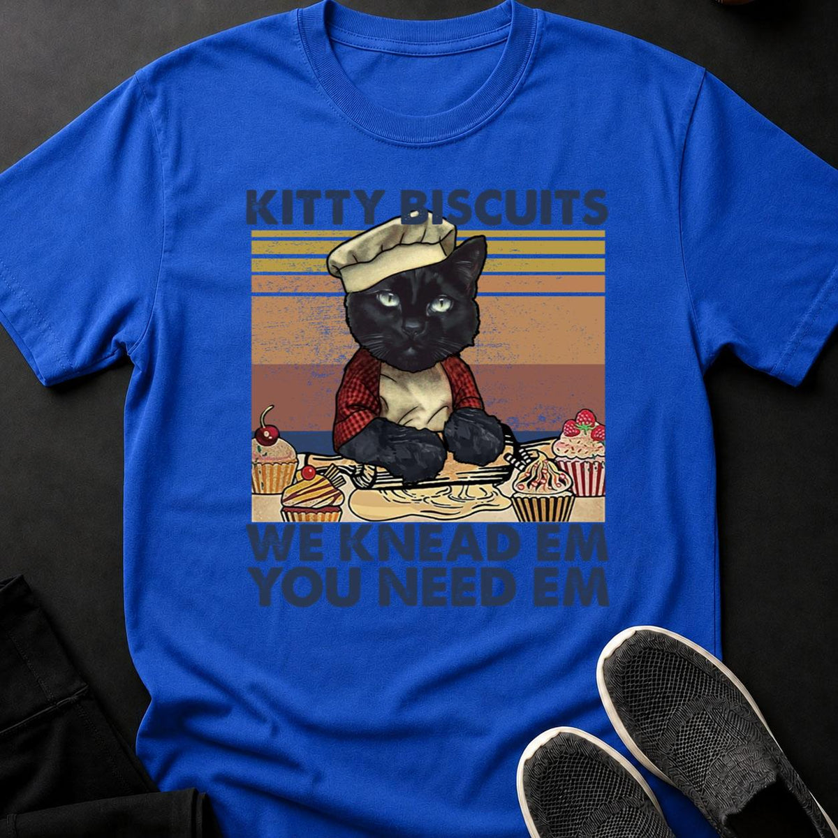 Chef Cat Bakes Cupcakes Retro Tee