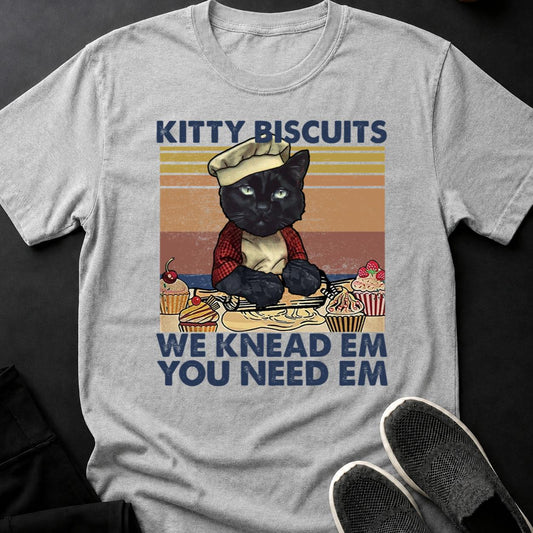 Chef Cat Bakes Cupcakes Retro Tee