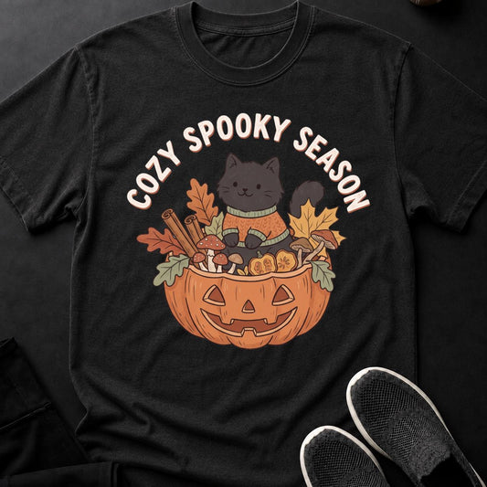 Cozy Spooky Season Cat Tee