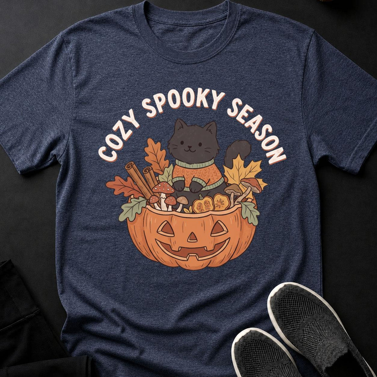 Cozy Spooky Season Cat Tee