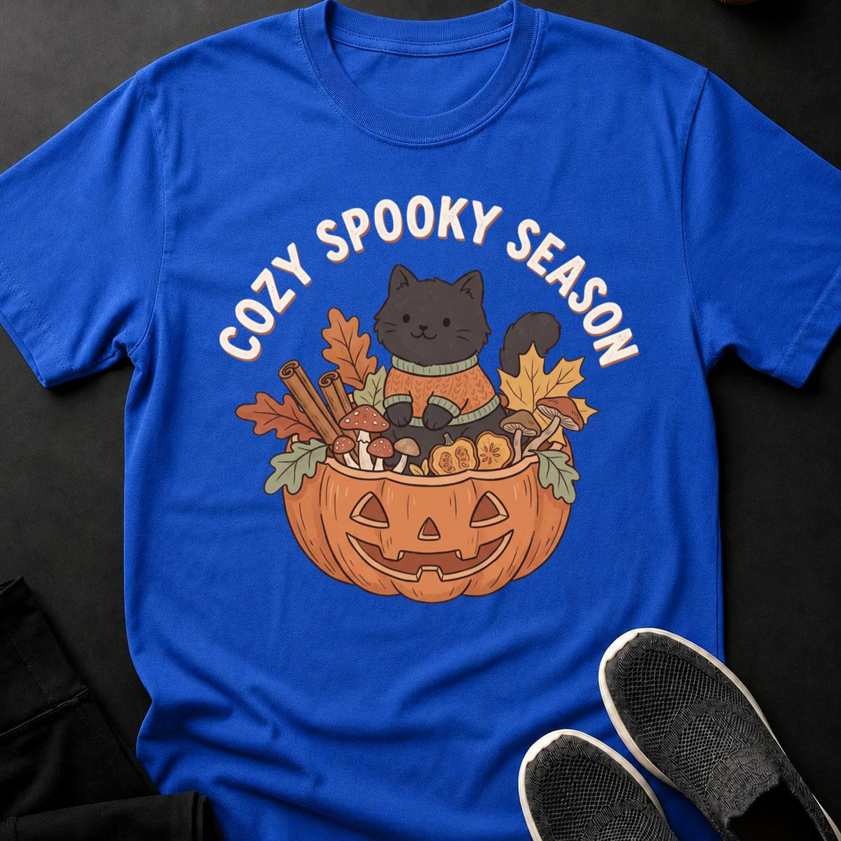 Cozy Spooky Season Cat Tee