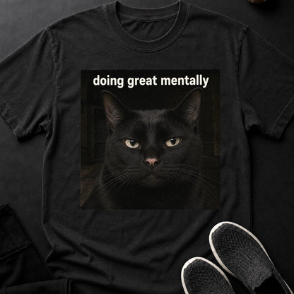 Doing Great Mentally_ Black Cat Meme