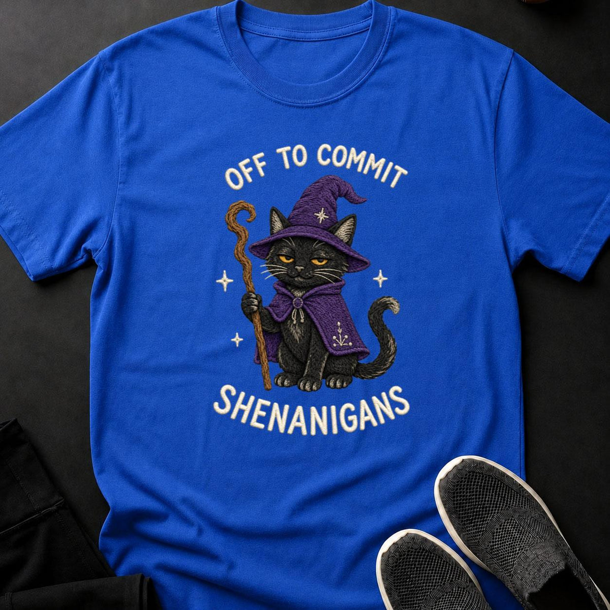 Embroidered Wizard Cat Shenanigans