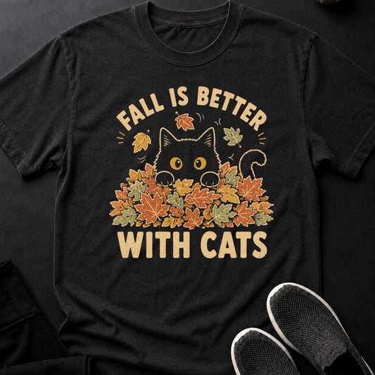 Fall Is Better With Cats Autumn Tee