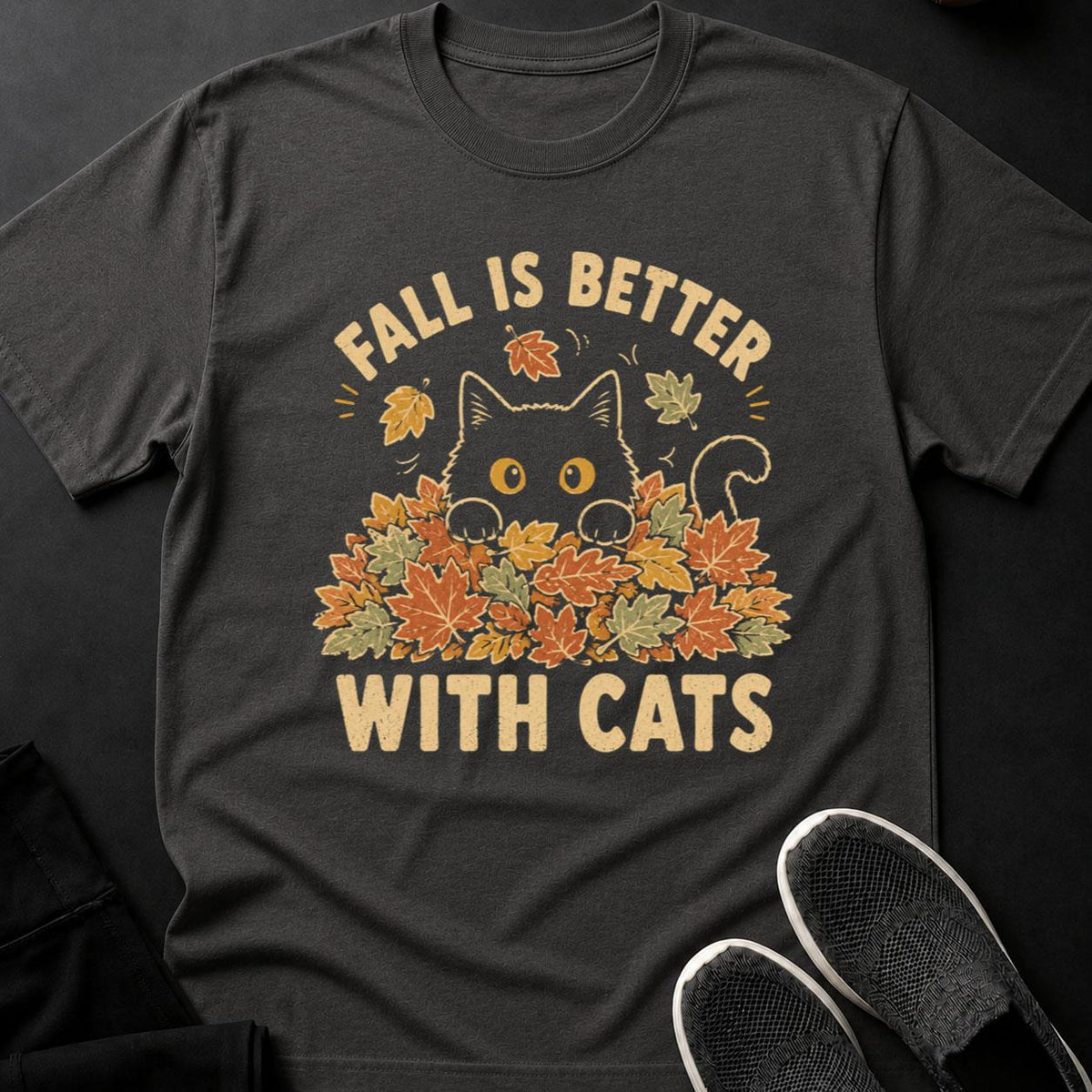 Fall Is Better With Cats Autumn Tee
