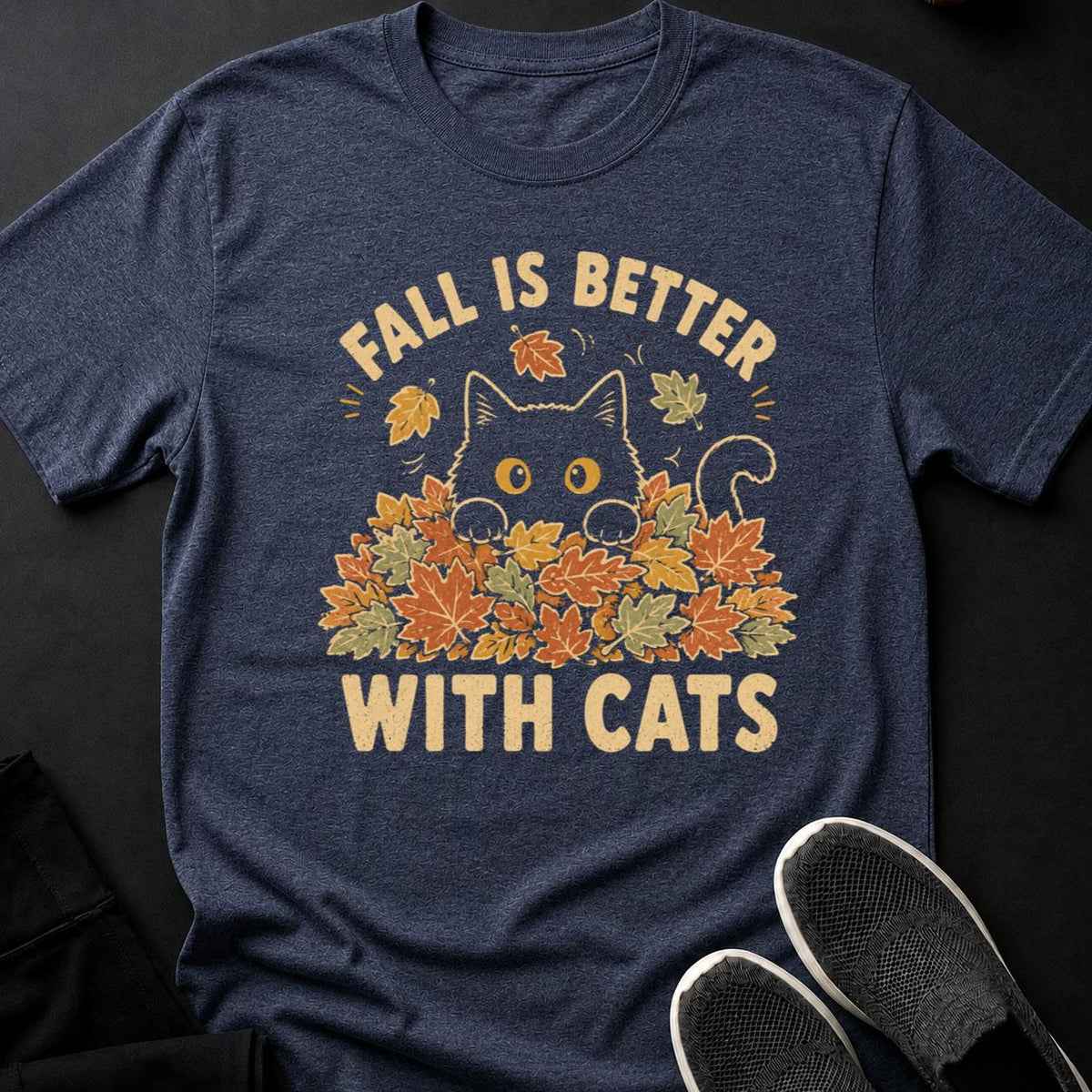 Fall Is Better With Cats Autumn Tee