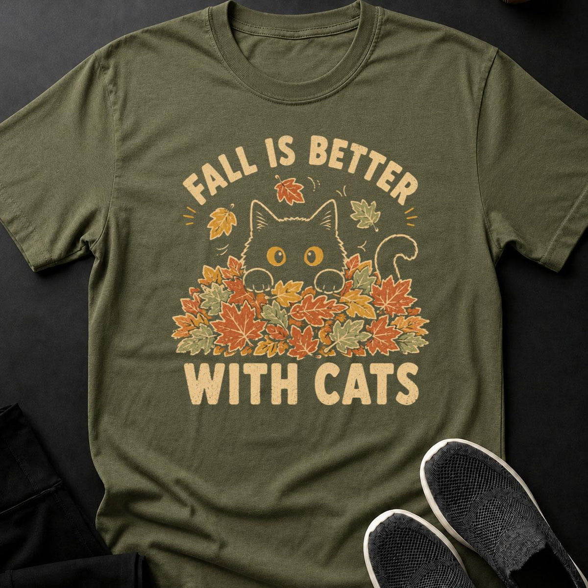 Fall Is Better With Cats Autumn Tee