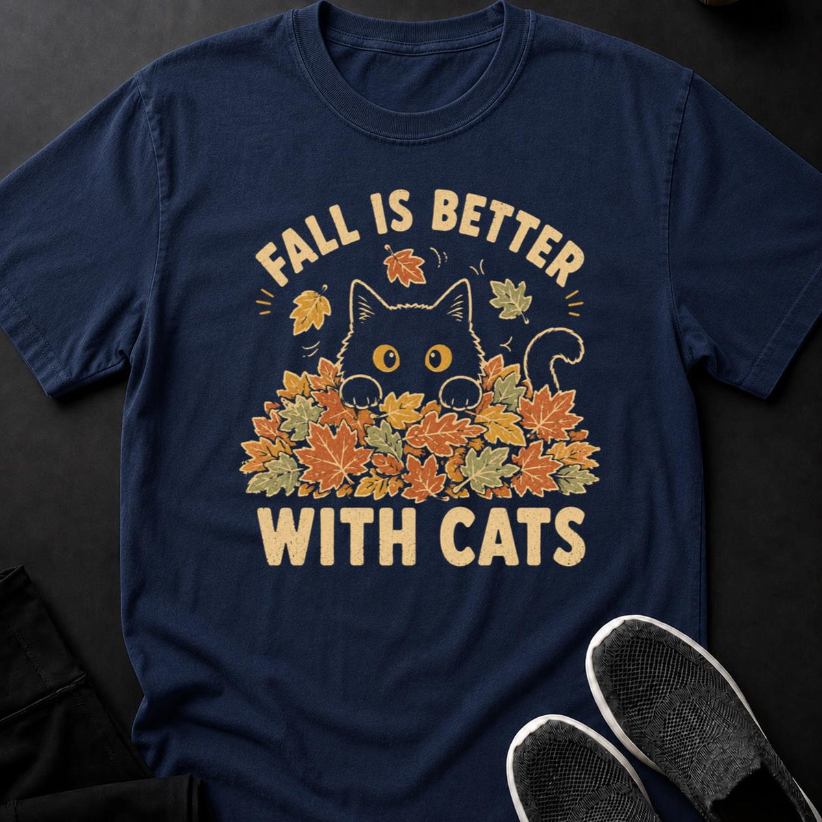 Fall Is Better With Cats Autumn Tee