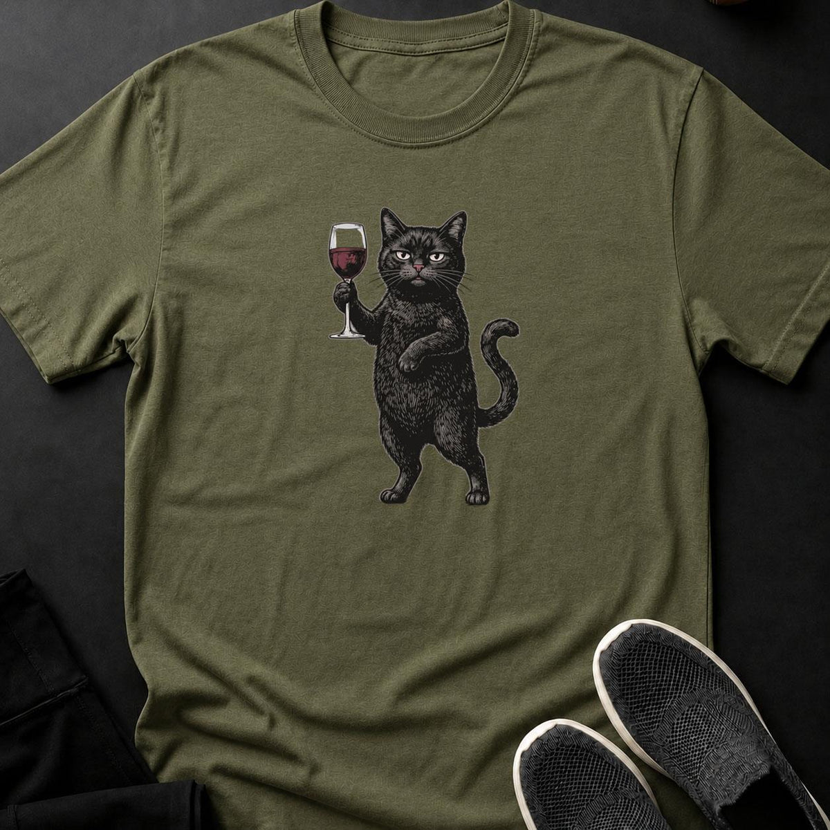 Fancy Wine Cat Shirt