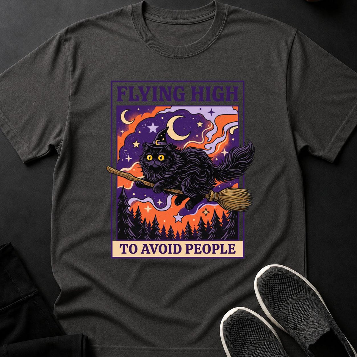 Flying High To Avoid People Cat Tee