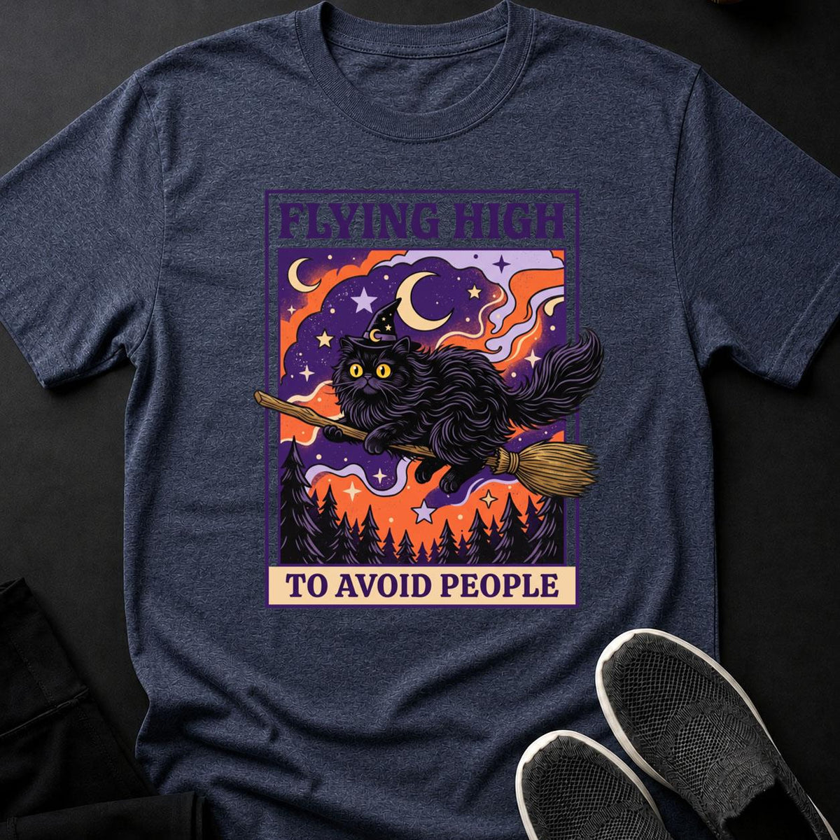 Flying High To Avoid People Cat Tee