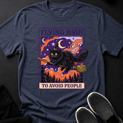 Flying High To Avoid People Cat Tee