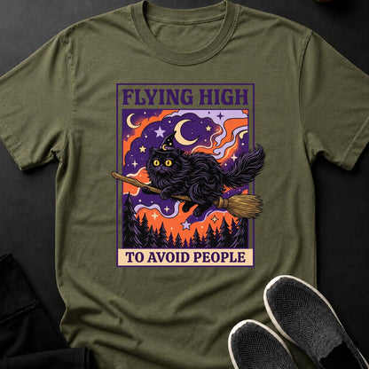 Flying High To Avoid People Cat Tee