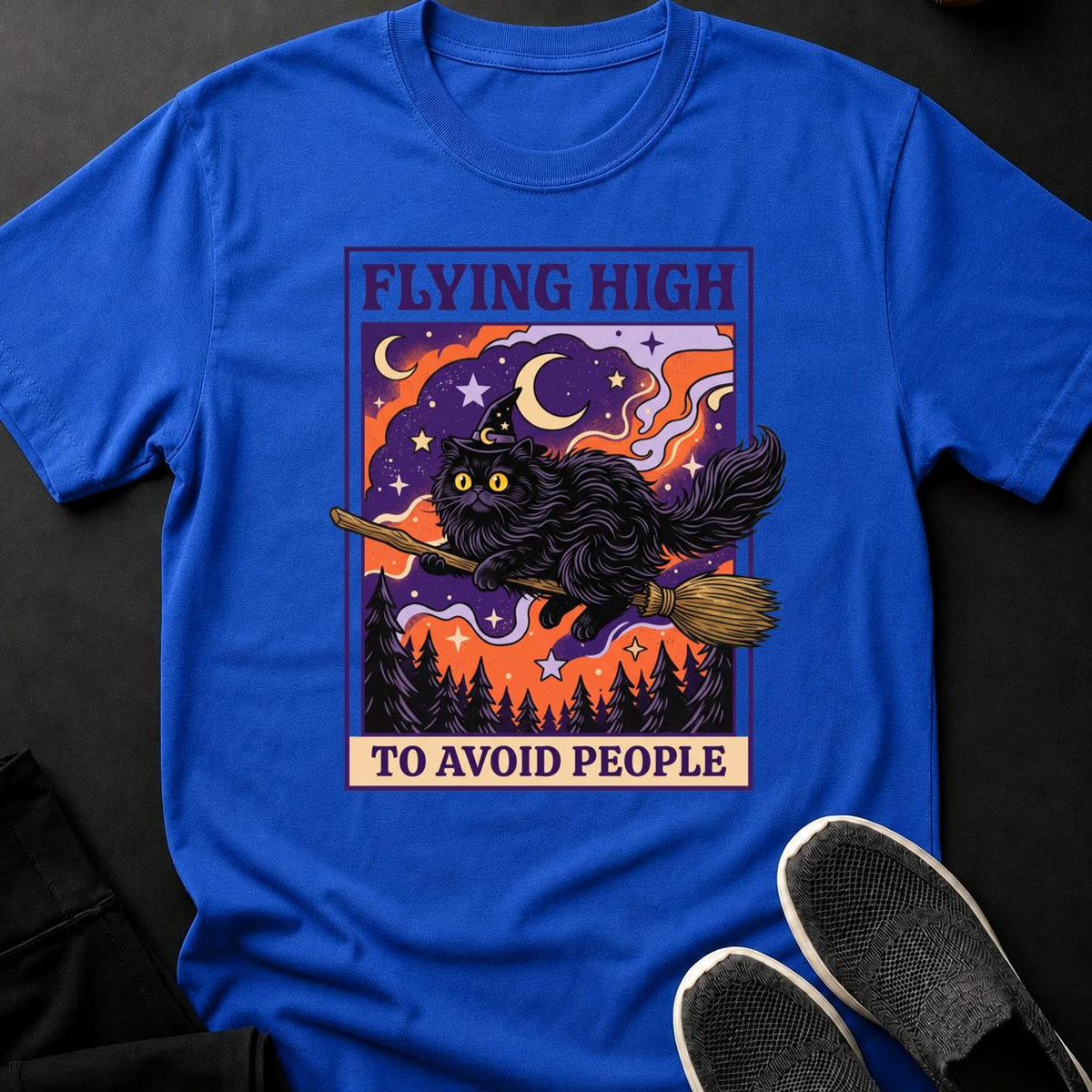 Flying High To Avoid People Cat Tee