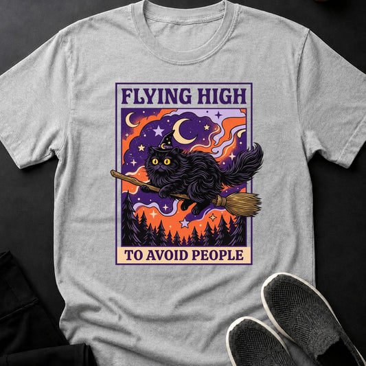 Flying High To Avoid People Cat Tee